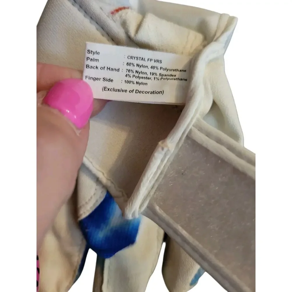 Easton Crystal FP VRS Women's Small Rt Batting Glove Blue/White/Red Strap NWOT